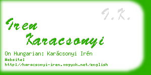 iren karacsonyi business card